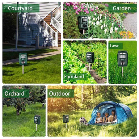 Animal Repeller Solar Powered Ultrasonic &ndash; PIR Sensor Guard
