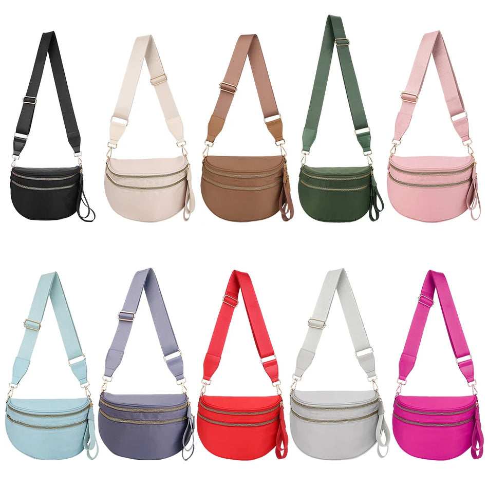 Nylon Crossbody Tasche mit verstellbarem abnehmbarem Gurt