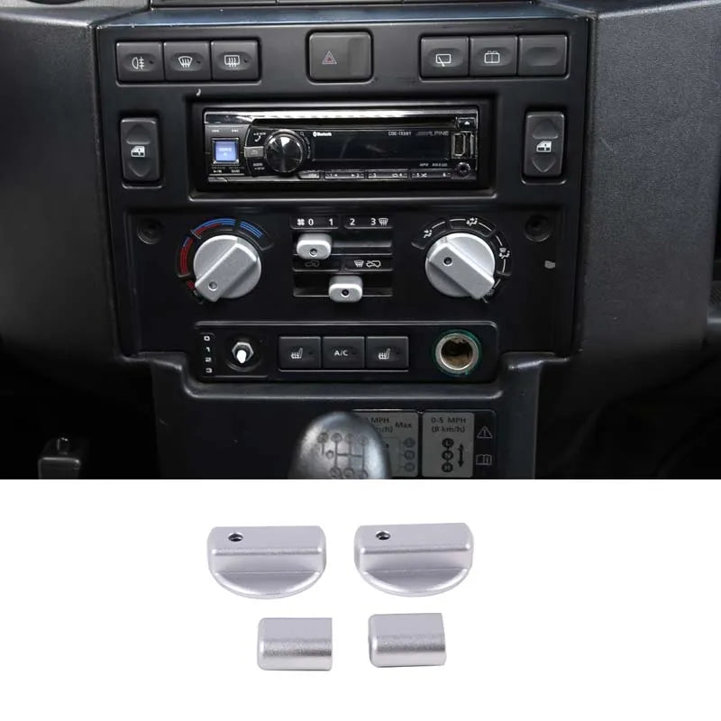 Copertura manopola in alluminio argento per Defender 90 110 2004 2018