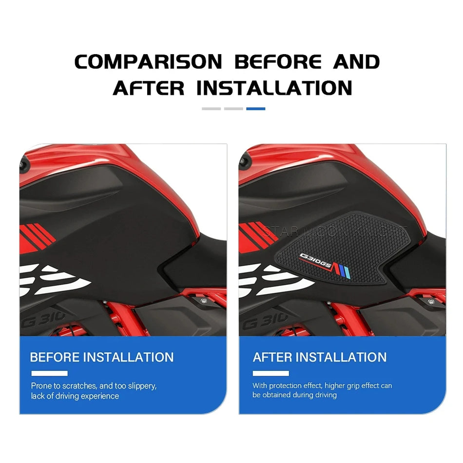 BMW G310GS Tank Pad z oprijemom iz gume, stranska zaščitna nalepka za 2017-2018