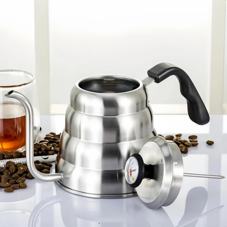 Premium Stainless Steel Pour Over Coffee Pot with Thermometer