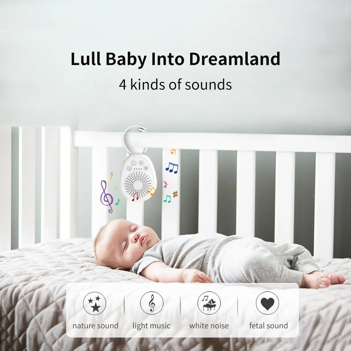 Portable Baby White Noise Machine &ndash; 20 Soothing Sounds