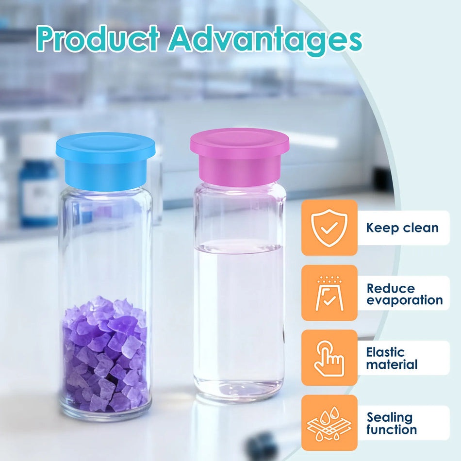 12/36 Pcs Vial Cap Set For Glass Vials Leak Proof 3ml Silicone Seal