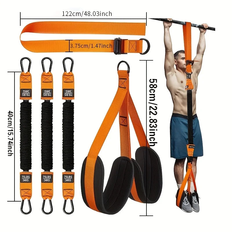 Conjunto de 6 Cintos de Assistência para Pull-Up para Fitness Indoor, Faixas de Tensão Elástica