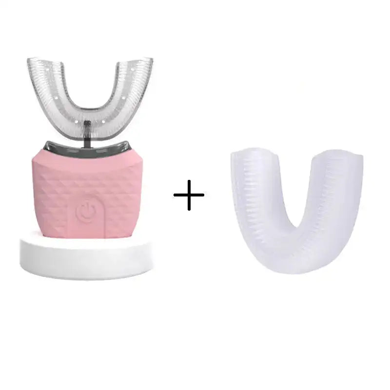 360 Degree Intelligent Sonic Electric Toothbrush Waterproof Pink and 1 Nozzles / Russian Federation