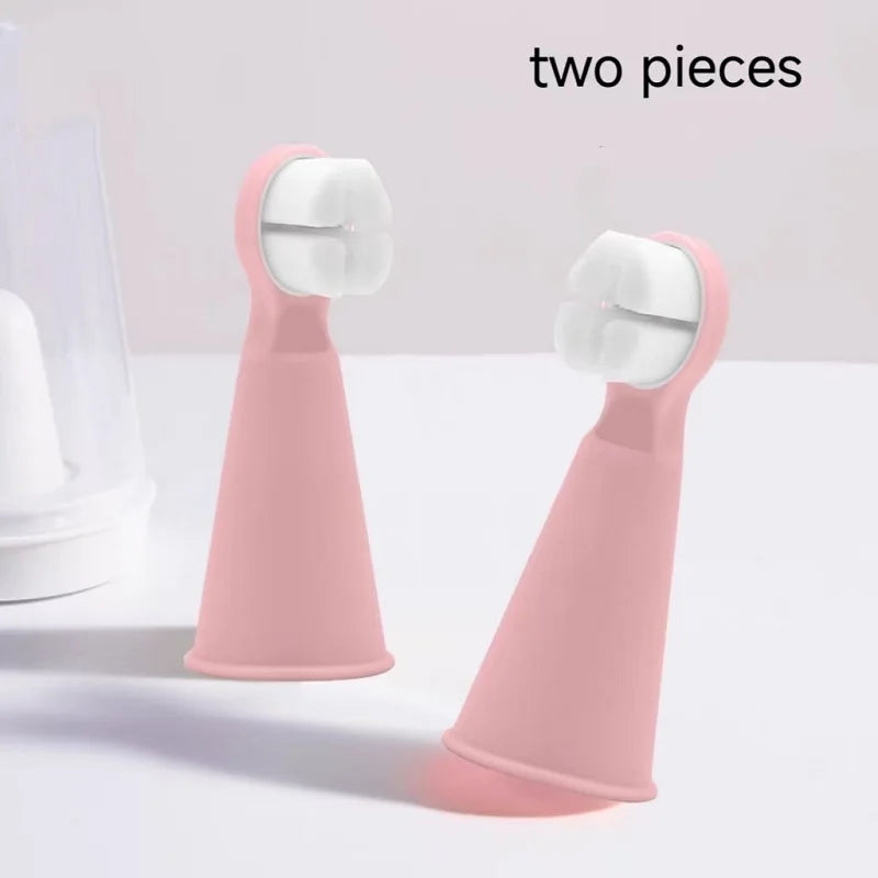 NoEnName_Null Baby Silicone Finger Toothbrush for Oral Care Pink 2pcs
