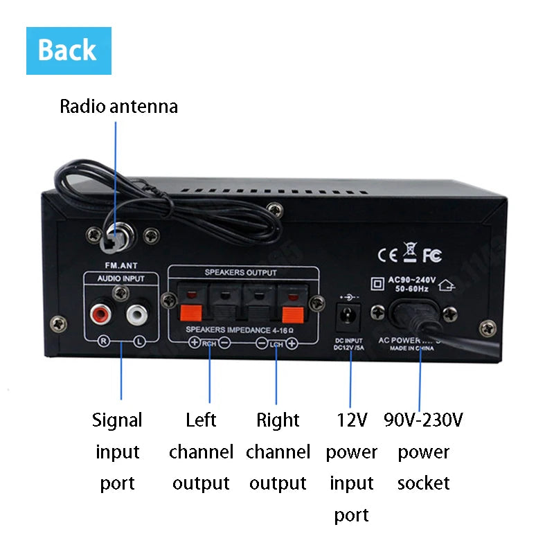 MAOZU AK45 Mini HiFi 800W Bluetooth Stereo Power Amplifier