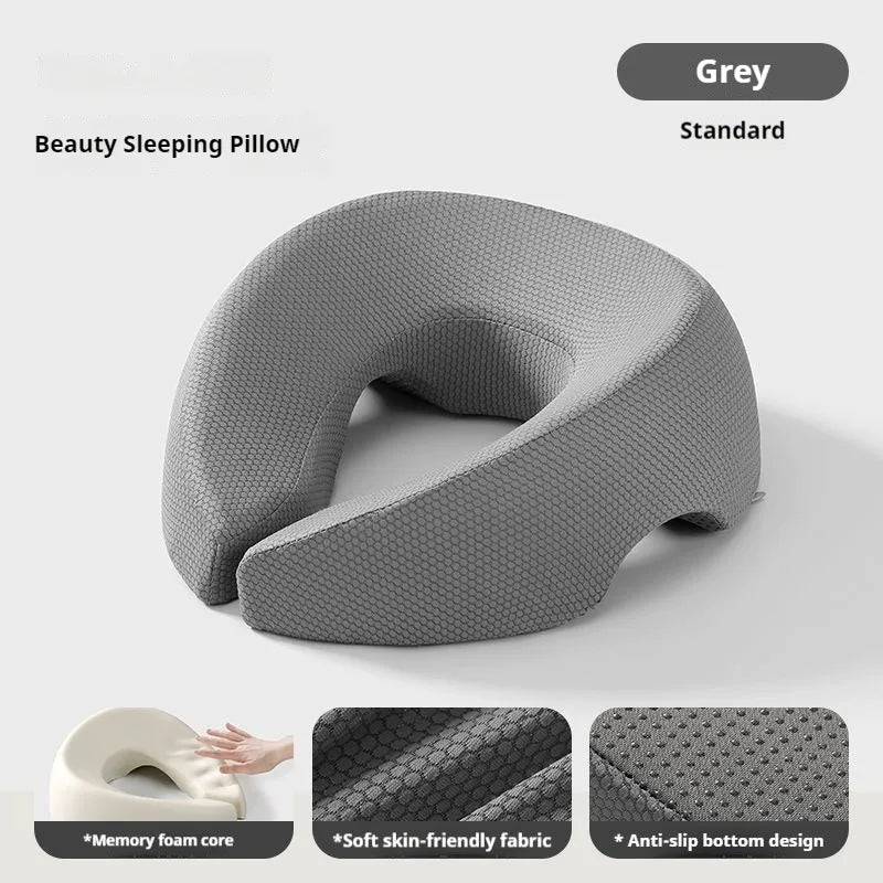Ergonomic Face Down Pillow with Breathable Memory Foam for Salon &amp; Home Gray / 26x24x10cm