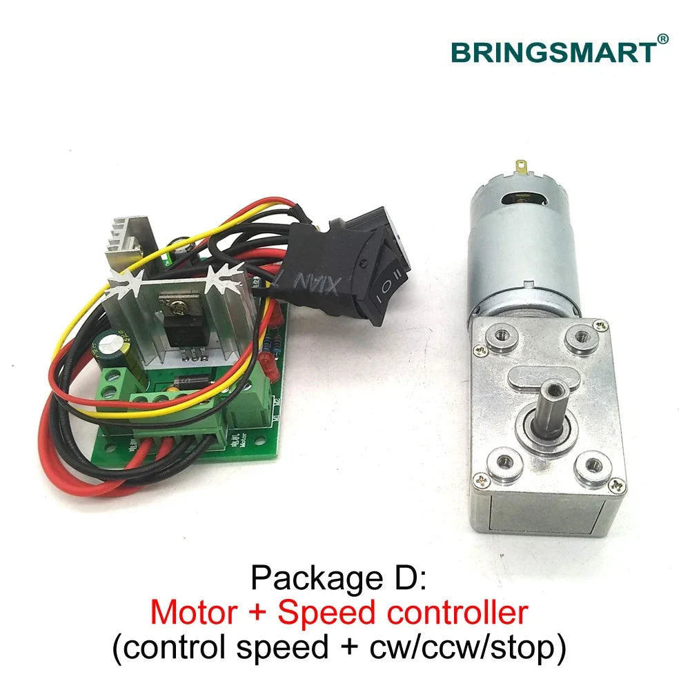High-Efficiency JGY-395 Worm Gear Motor - Customizable 12V DC Mini Turbine