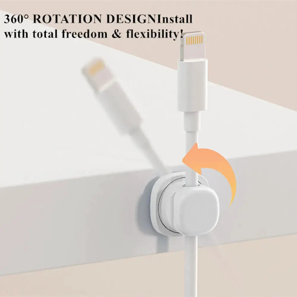 6-Piece Household Cable Clamp Kit with Rotatable Base and Anti-Slip Design, Suitable for Home and Car Work Desk with Mobile by InterCyprus Trading Ltd
