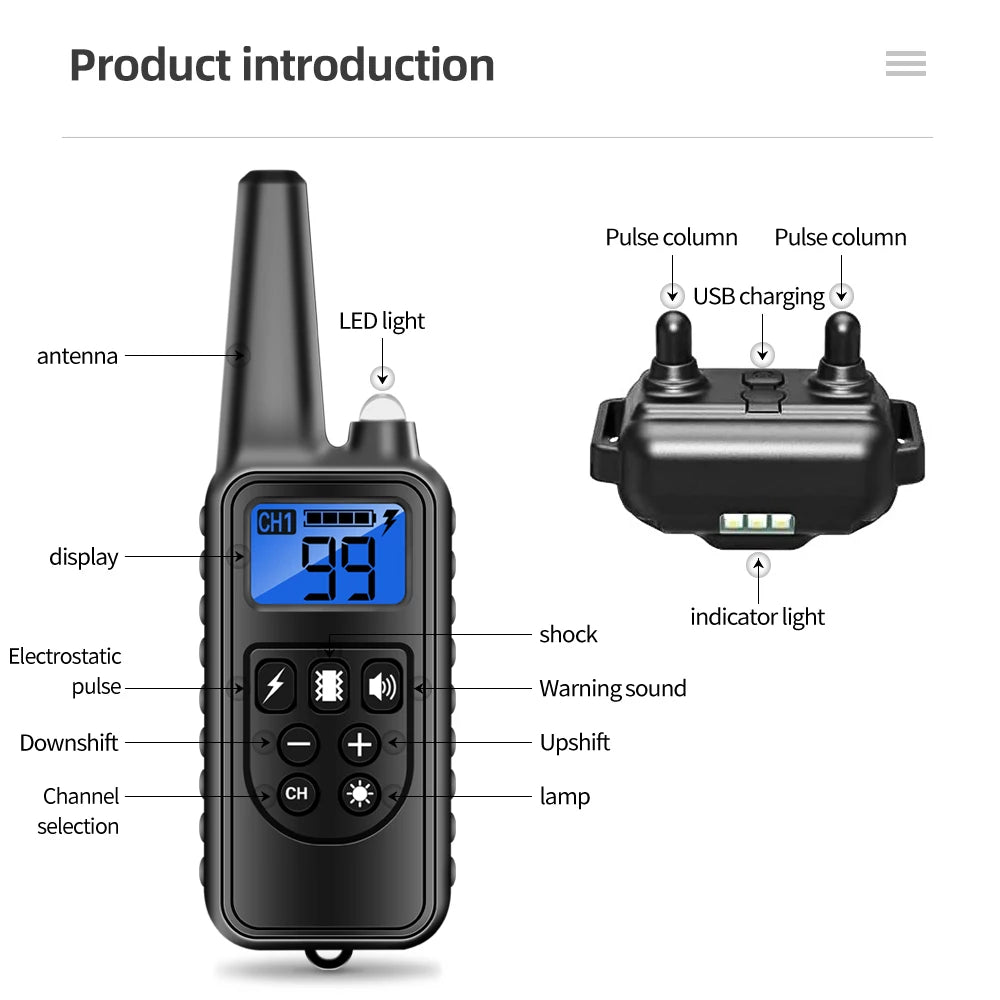 800m Remote Control Dog Training Collar &ndash; Rechargeable Waterproof Design