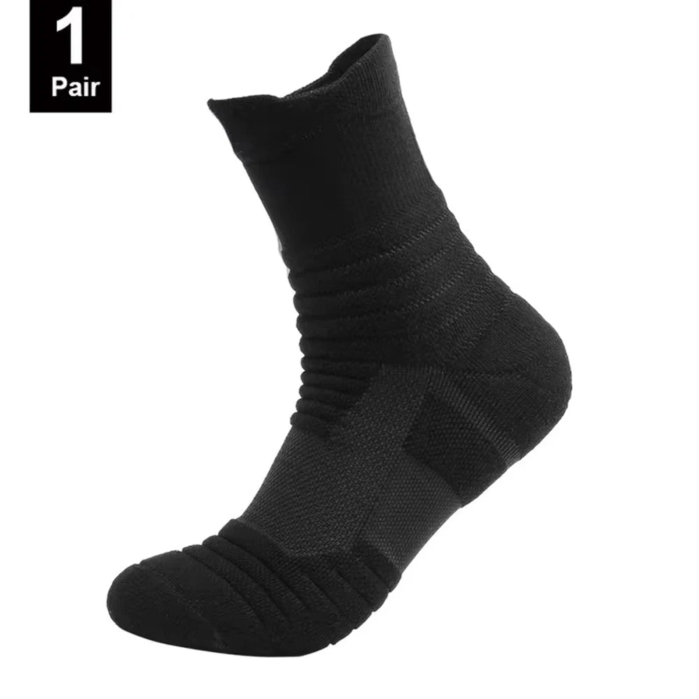 Men's Anti-slip Sports Socks 1pair-Long-black / EU39-45