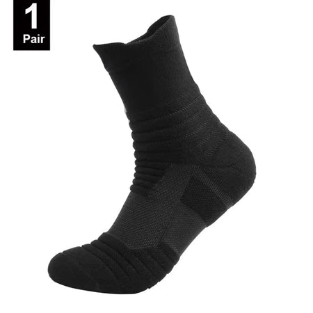 Men's Anti-slip Sports Socks 1pair-Long-black / EU39-45