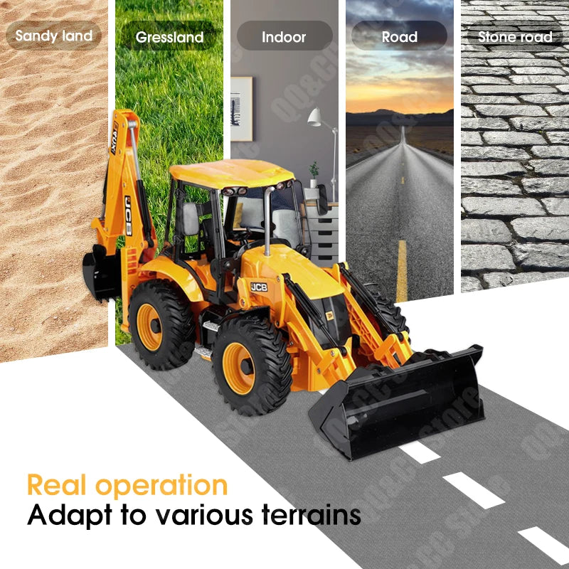 DOUBLE E E589 1:20 RC Backhoe Loader with Excavator and Loader Functions