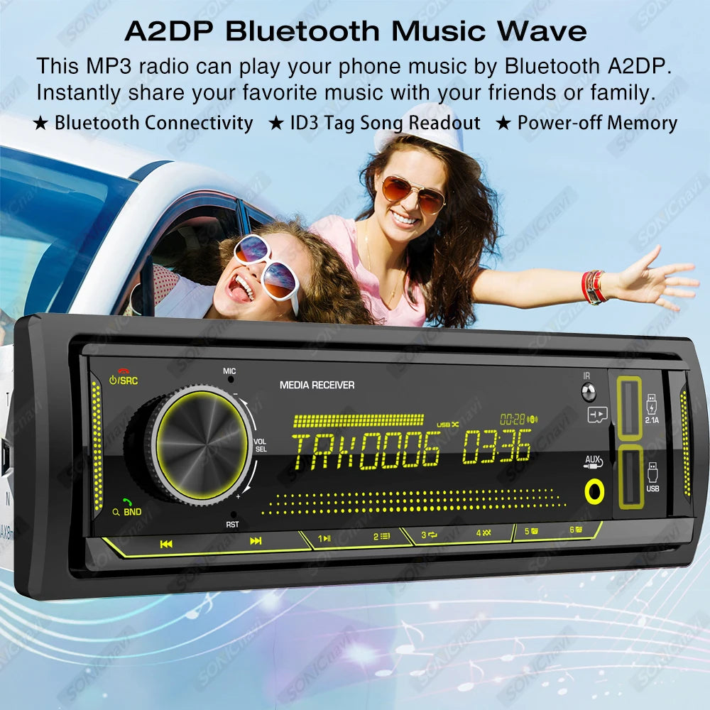 AKAMATE 1Din Car Radio MP3 Player &ndash; Bluetooth Stereo
