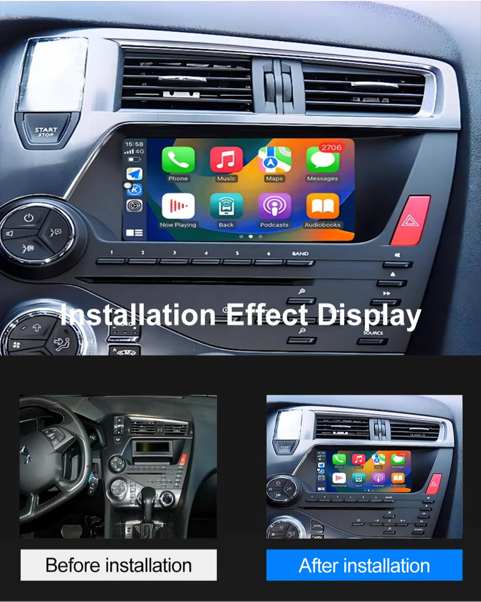 Radio auto Double Din de 7 inch pentru Peugeot DS5 508 cu navigație GPS Android Auto