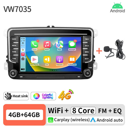 7Inch Android 13.0 Car Radio - WiFi Bluetooth Player VW7035