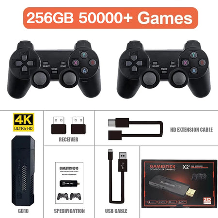 X2 Plus 4K Retro Video Game Console with Wireless Controllers - 50,000 Games