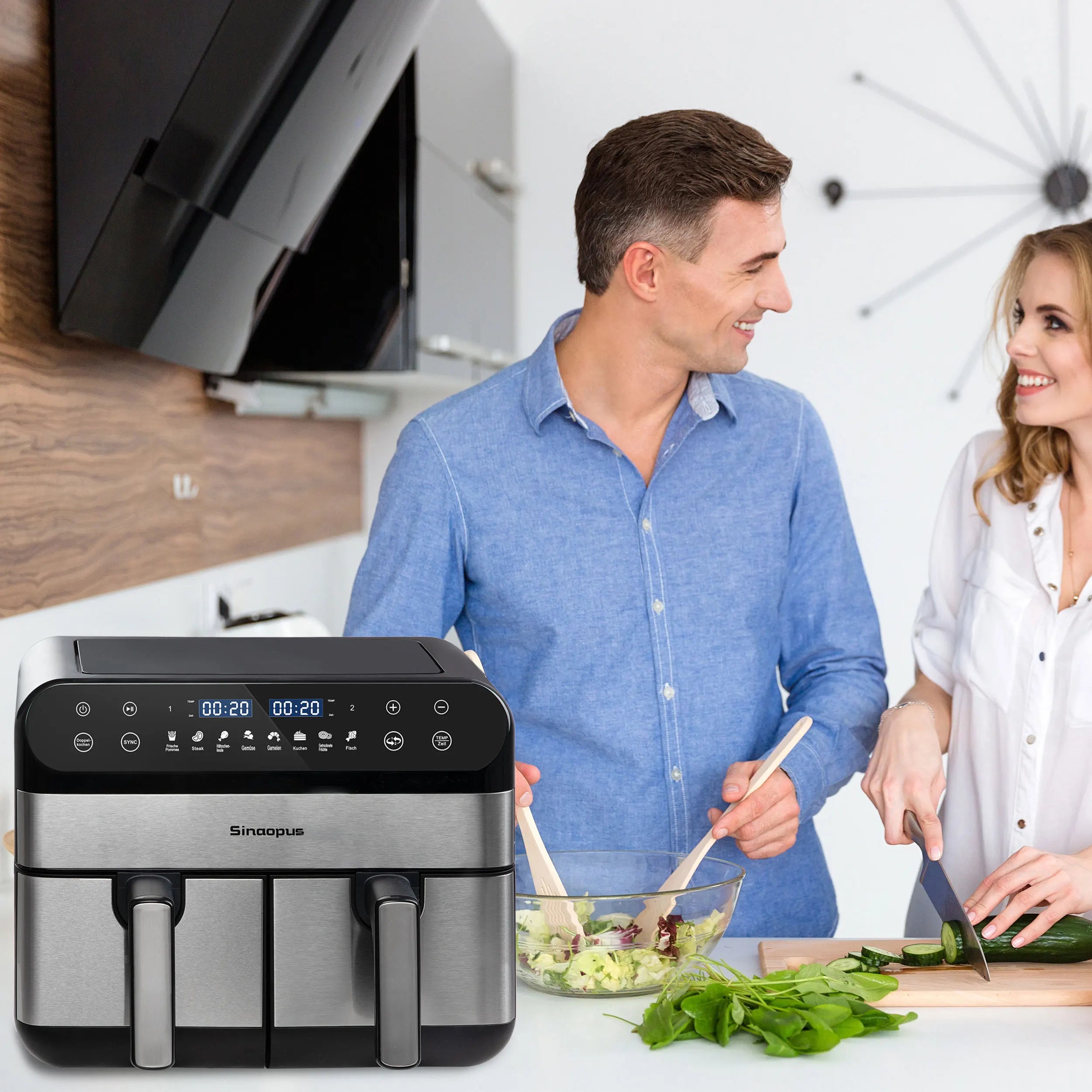 10L Dual Basket Air Fryer &ndash; Touchscreen 2400W, 8 Functions