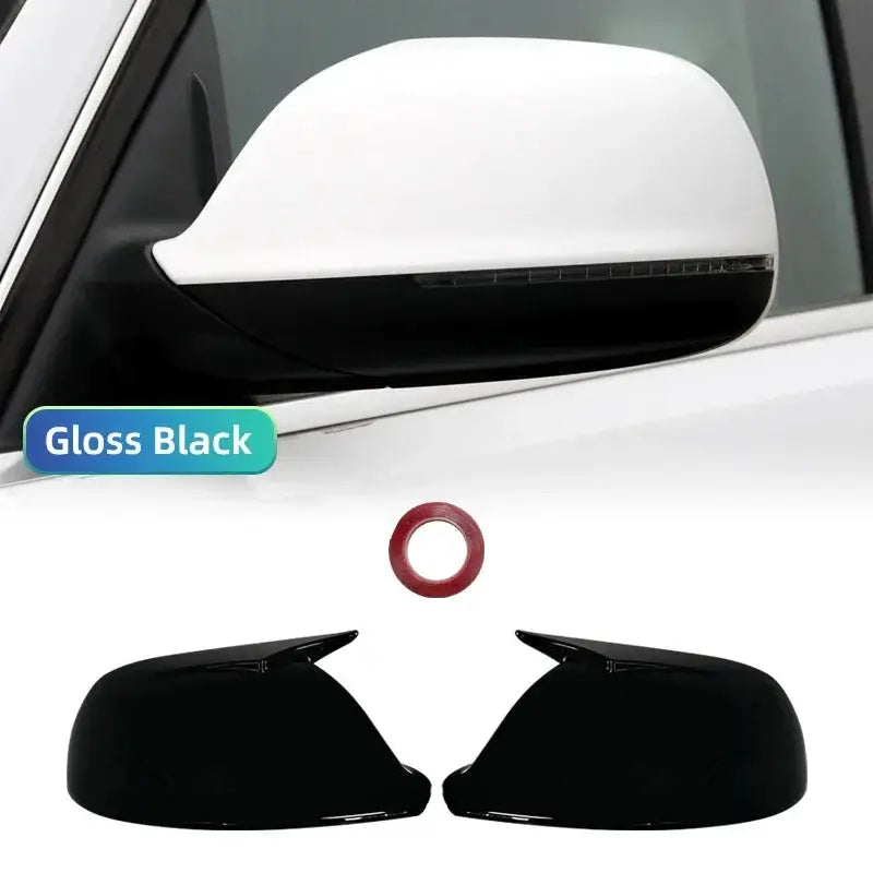 Glossy Black Side Wing Rear View Mirror Cover Case Shell Replace Caps For Audi Q5 SQ5 8R 2009-2017 Q7 4L Facelift 2010-2015 by InterCyprus Trading Ltd