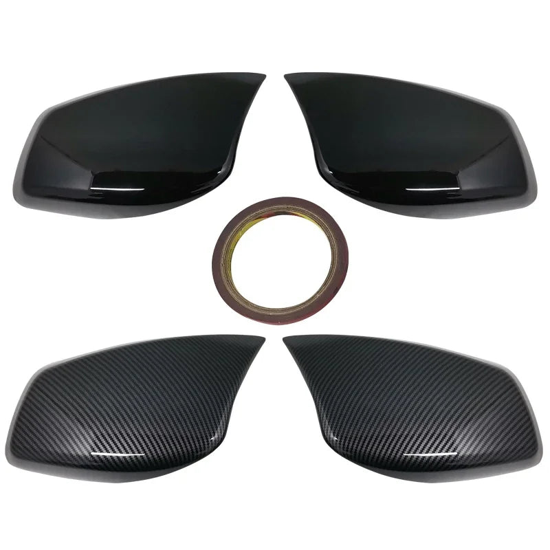Glossy Black Door Side Mirror Cover Caps For-BMW E60 E61 E63 E64 5/6 Series 2003-2010 by InterCyprus Trading Ltd