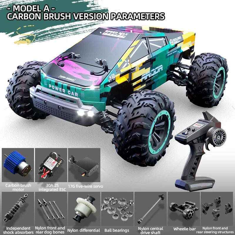 C8821 RC Car &ndash; 4WD Off Road Climbing With LED Lights A Brushed Green