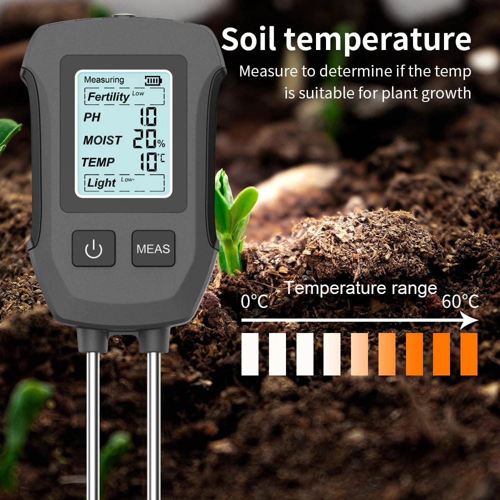 5 In 1 Digital Soil Tester &ndash; Bright Backlit Display