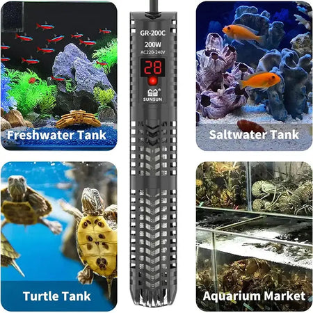 Aquarium Submersible Heater With Thermometer 220 240V