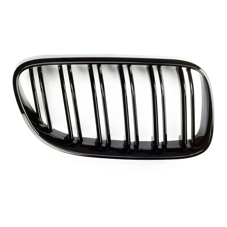 Grelha Frontal para BMW E92 E93 Série 3 Preto Brilhante ABS Dupla Fenda, Ajuste Direto