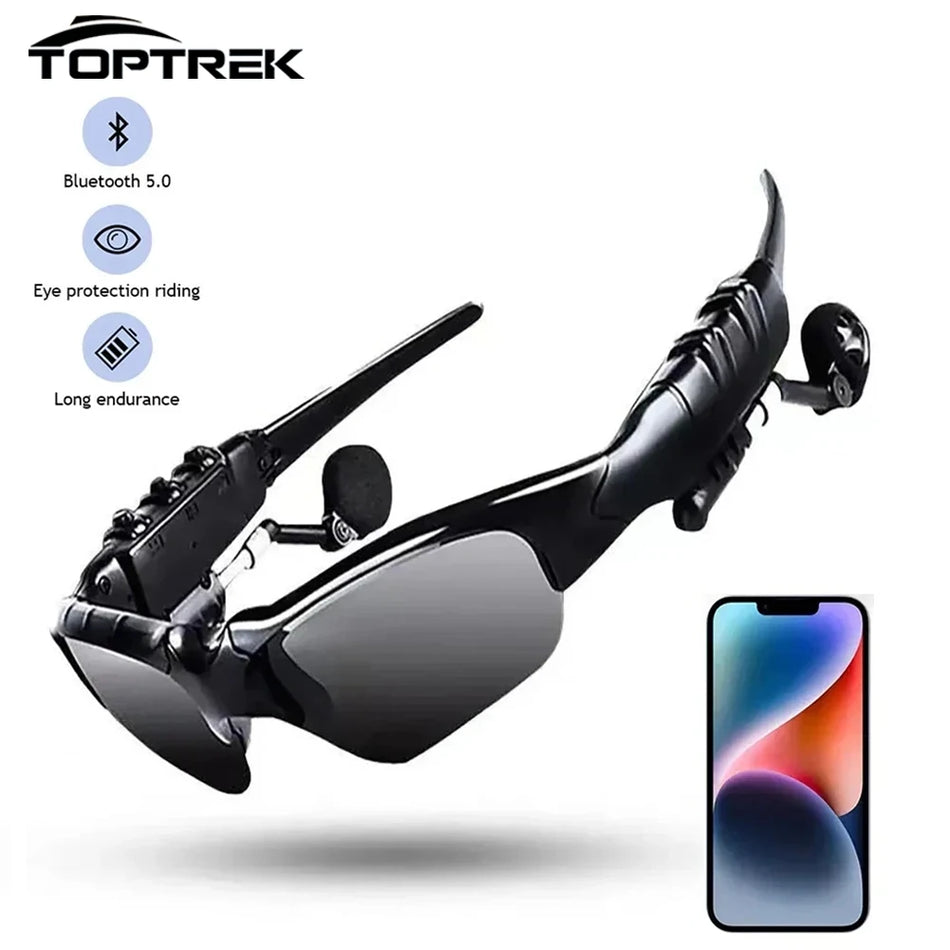 Toptrek biciklističke sunčane naočale s Bluetooth slušalicama, 5.0, polarizirani leće