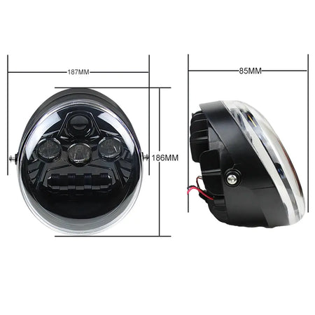 LED Front Headlight 60W HI/Low Beam Motorcycle Light for V Rod VRSCF VRSC VRSCR 2002-2017 by InterCyprus Trading Ltd