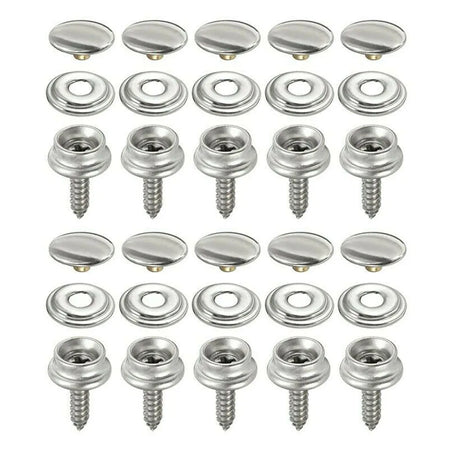 30pcs/Set Snap Fastener Stainless Canvas Capos Screw Tent Marine Boat Canvas Cover Tools Sockets Buttons Car Canopy Accessories
