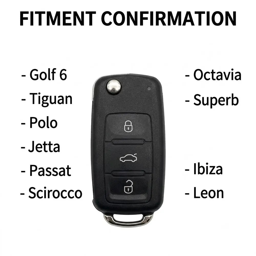 3 Button Flip Folding Key Case for VW Golf Polo Jetta Passat Skoda Seat Plastic by InterCyprus Trading Ltd
