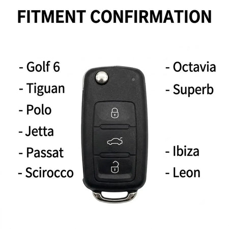 3 Button Flip Folding Key Case for VW Golf Polo Jetta Passat Skoda Seat Plastic by InterCyprus Trading Ltd