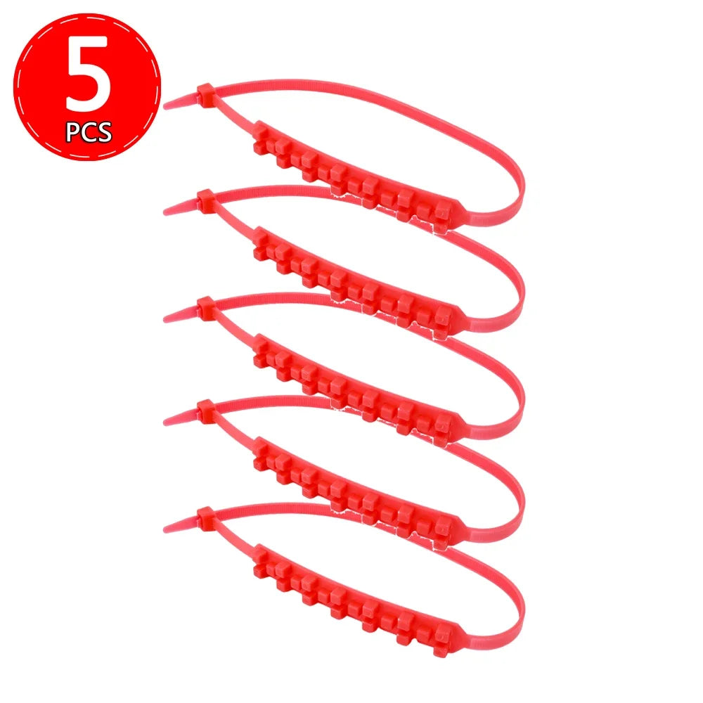 5Pcs Anti Skid Snow Chains For Motorcycles &ndash; Easy Fit 5pcs Red