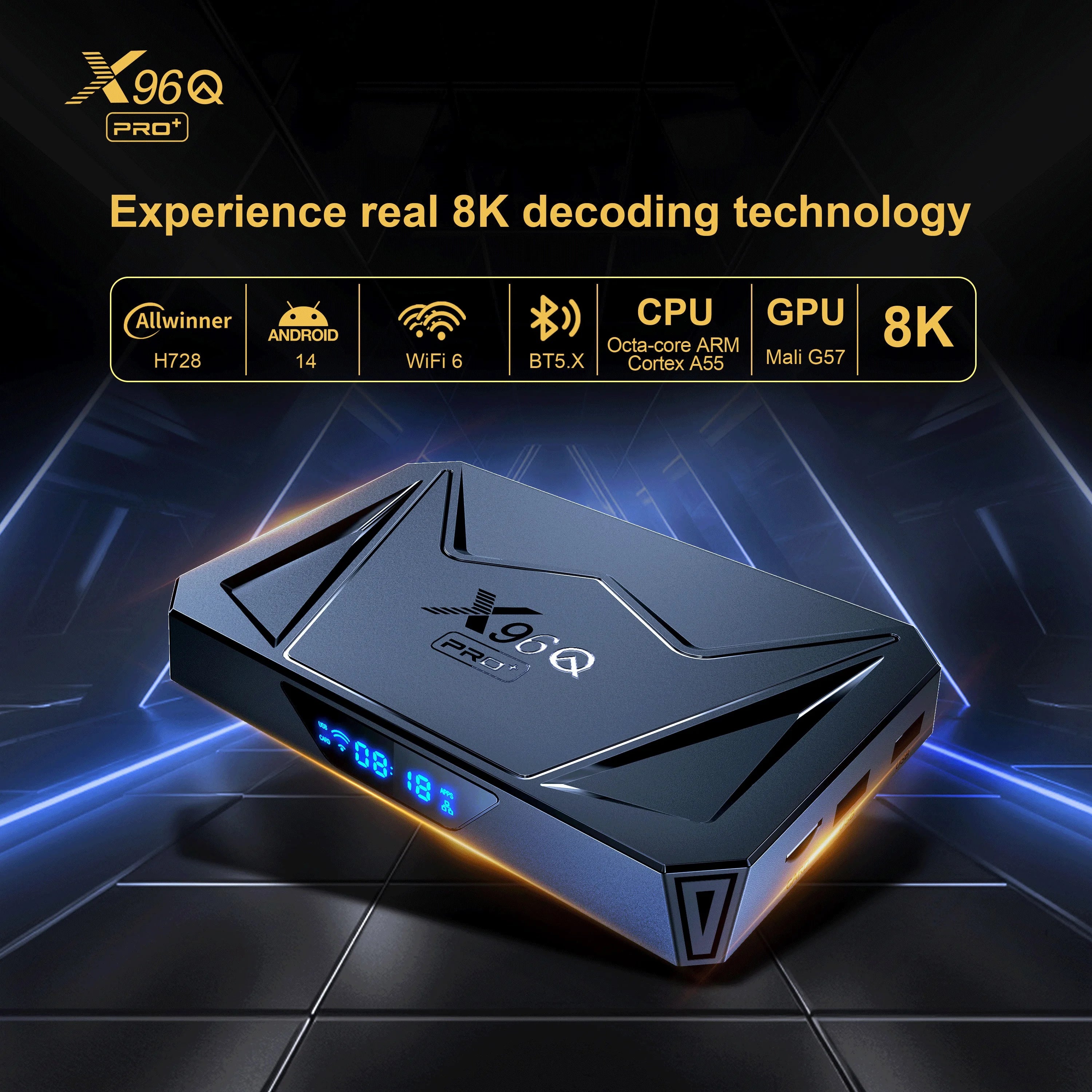 X96Q PRO+ Smart TV Box &ndash; 8K Decoding, Android 14, WiFi 6