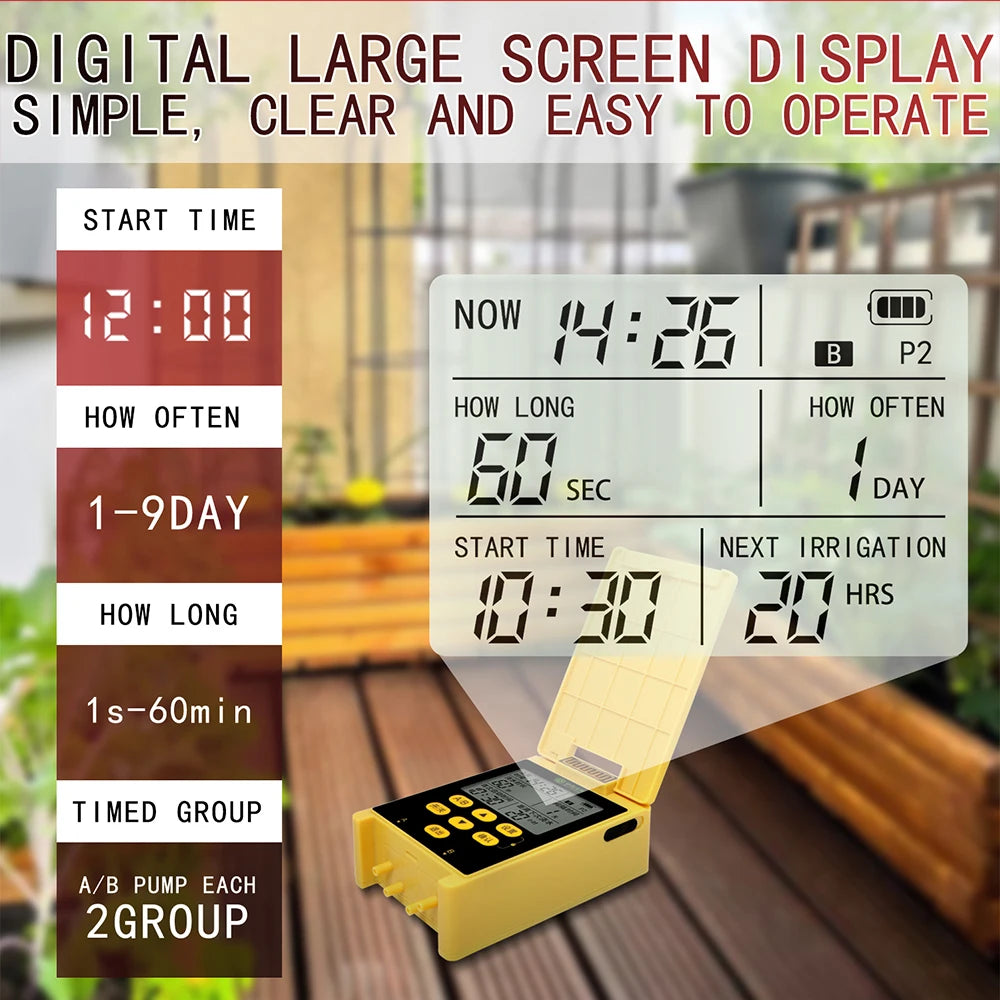 Smart Solar Irrigation Timer Dual Pump - App Control
