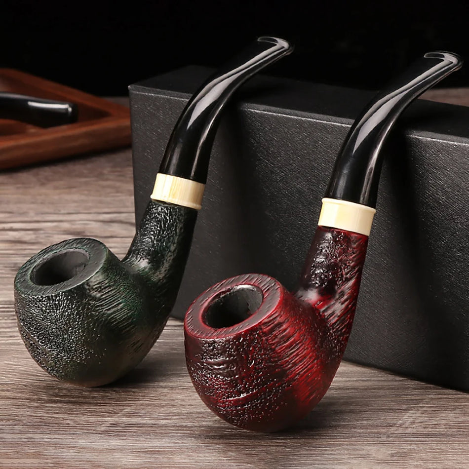 Pipa da tabacco piegata in legno fatta a mano con filtro 9mm regalo per uomo