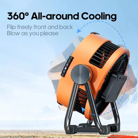 Rechargeable Camping Fan 20000mAh - LED Lights Remote