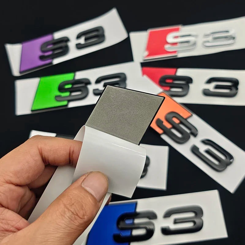 Logotipo emblemos lipdukas Audi S3 3D ABS chromo galinės bagažinės ženklelis 8P 8V