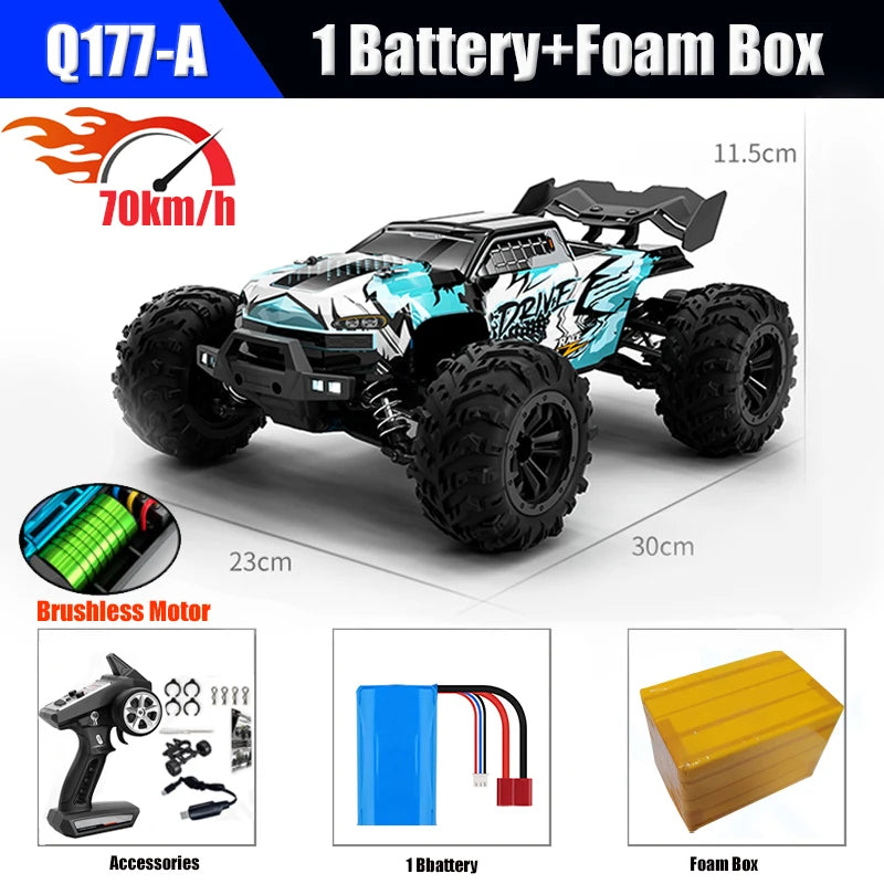 1/16 70KM/h 4WD RC Car &ndash; Ultra Fast Brushless Motor Racing Q117-A