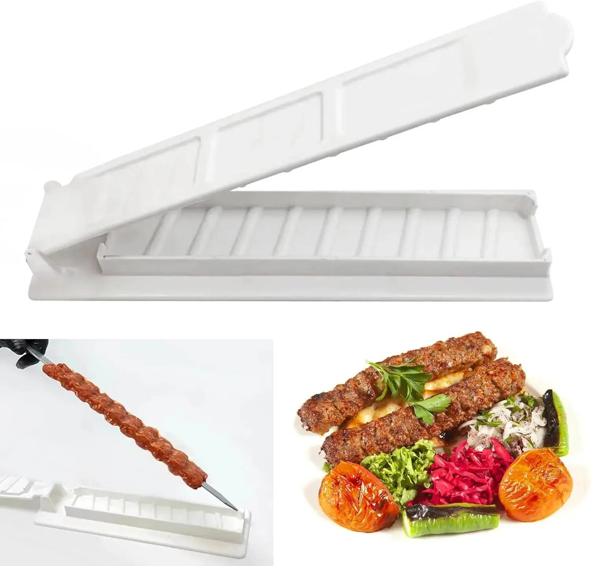 Manual Kebab Maker with Reusable 2.3cm Steel Skewers for Perfect Outdoor Grilling kebab maker-A