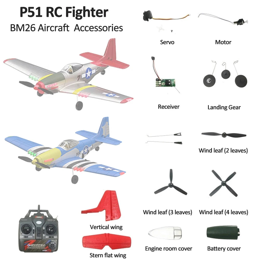 BM26 P51 RC Fighter Parts &ndash; Original Motor Kit And Receiver