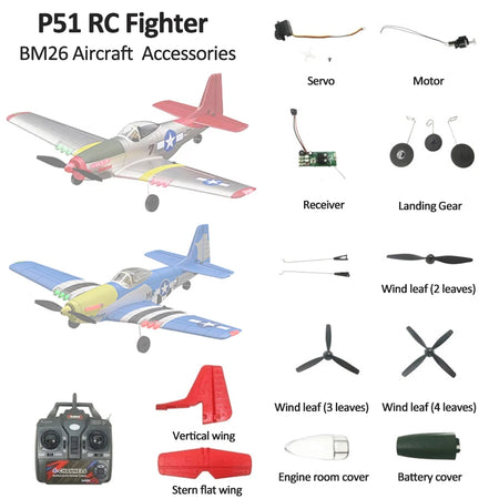 BM26 P51 RC Fighter Parts &ndash; Original Motor Kit And Receiver