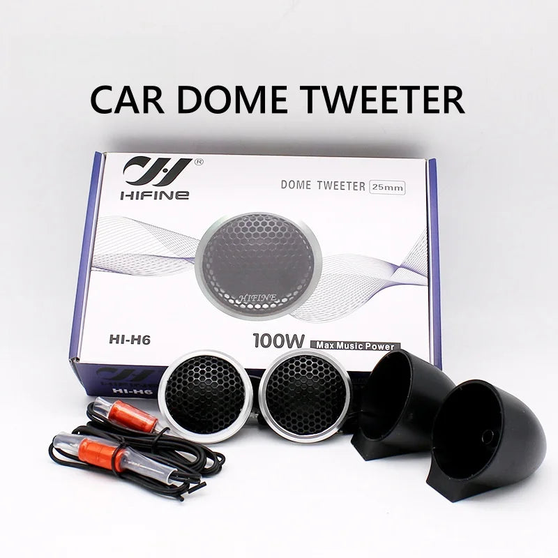Универсални HI-H6 автомобилни силни куполни твитери 100W от коприна