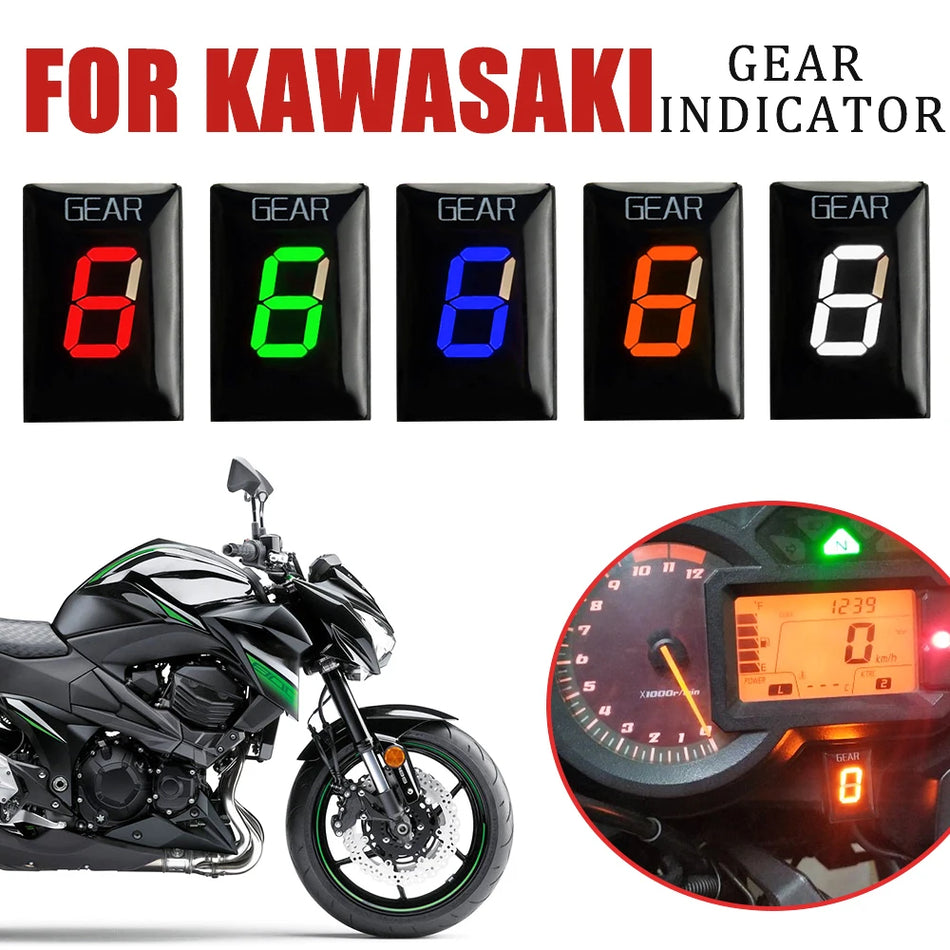 Kawasaki Z1000 SX Gear Indicator, Z-1000, Z1000SX, Versys 650, Ninja 300, 250R Compatible, Digital Display, Plastic