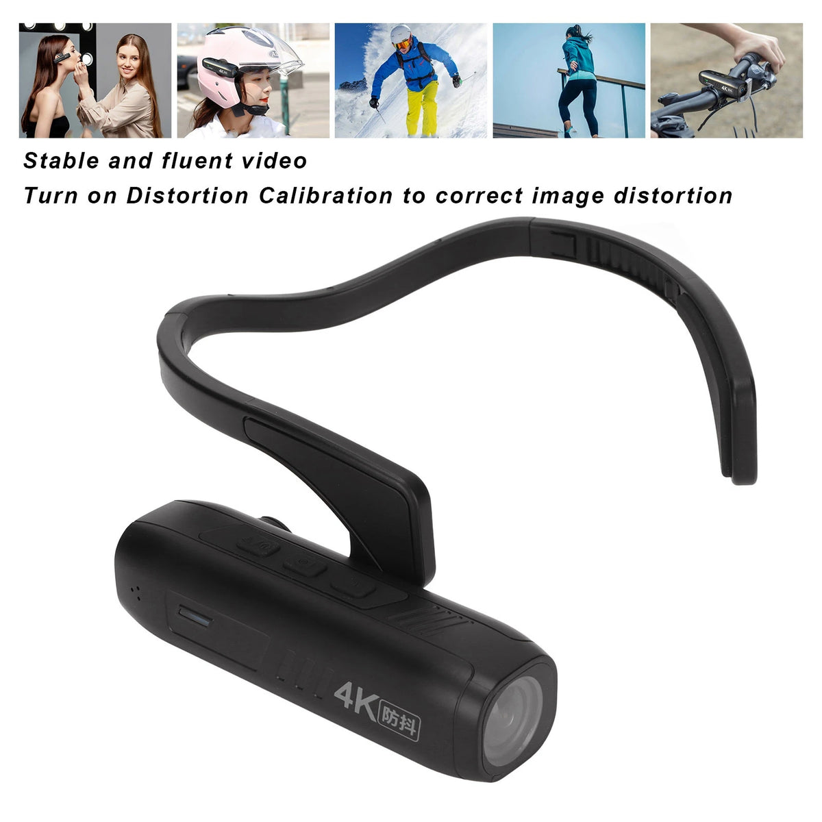 4K Head Mounted Camera &ndash; Waterproof Wearable Design for Outdoor Sports