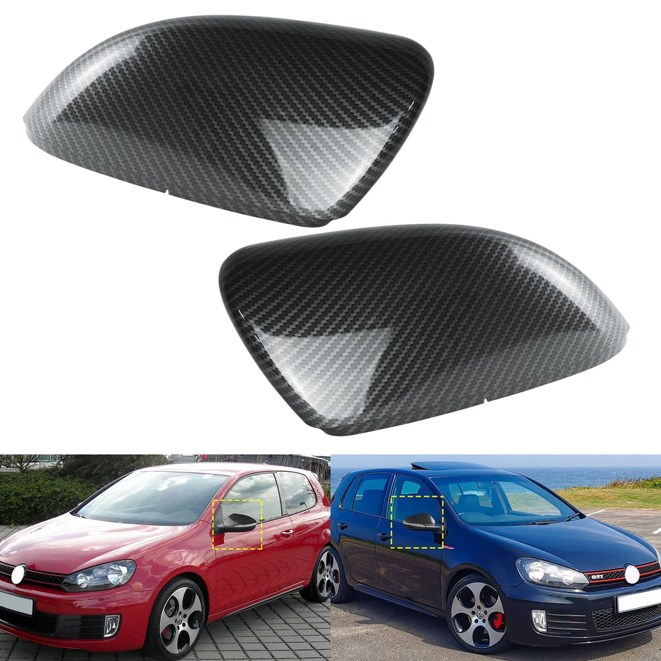 Capas de Espelhos Laterais Estilo Fibra de Carbono para VW Golf MK6 Touran 1T3