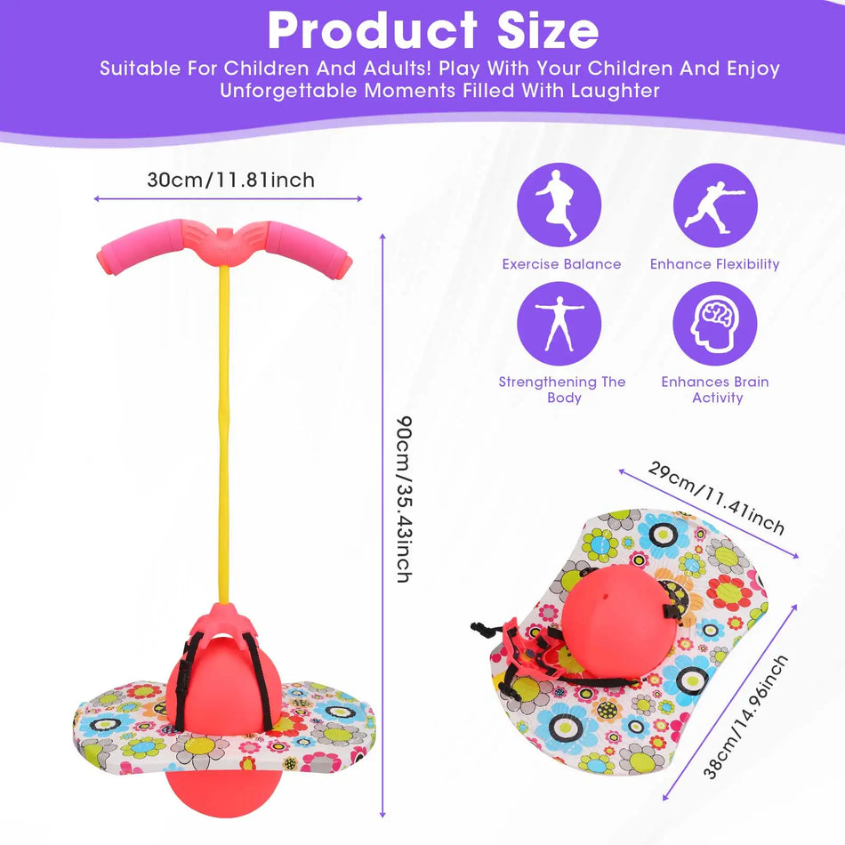 Pogo Ball cu Mâner pentru Copii cu Vârste de 6 Ani și Peste Pompa de Aer