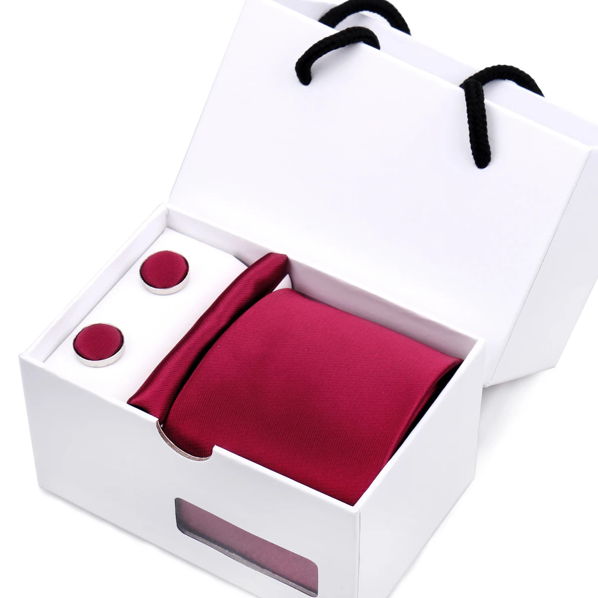 Luxury Men's Paisley Tie Set with Pocket Square &amp; Cufflinks in Gift Box W14